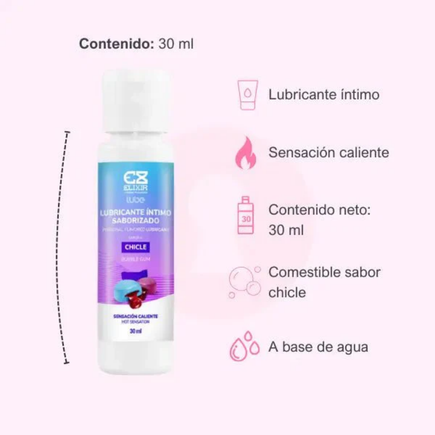 Lubricante Íntimo Elixir Chicle 30 ml