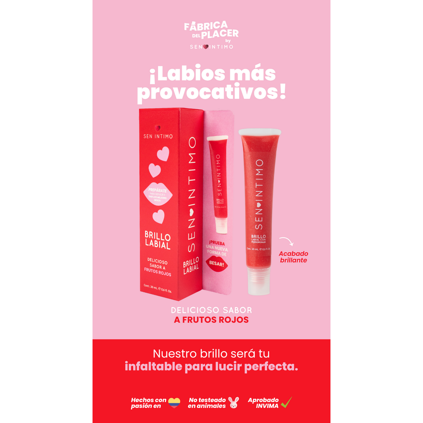 Brillo Labial Frutos Rojos Sen Íntimo