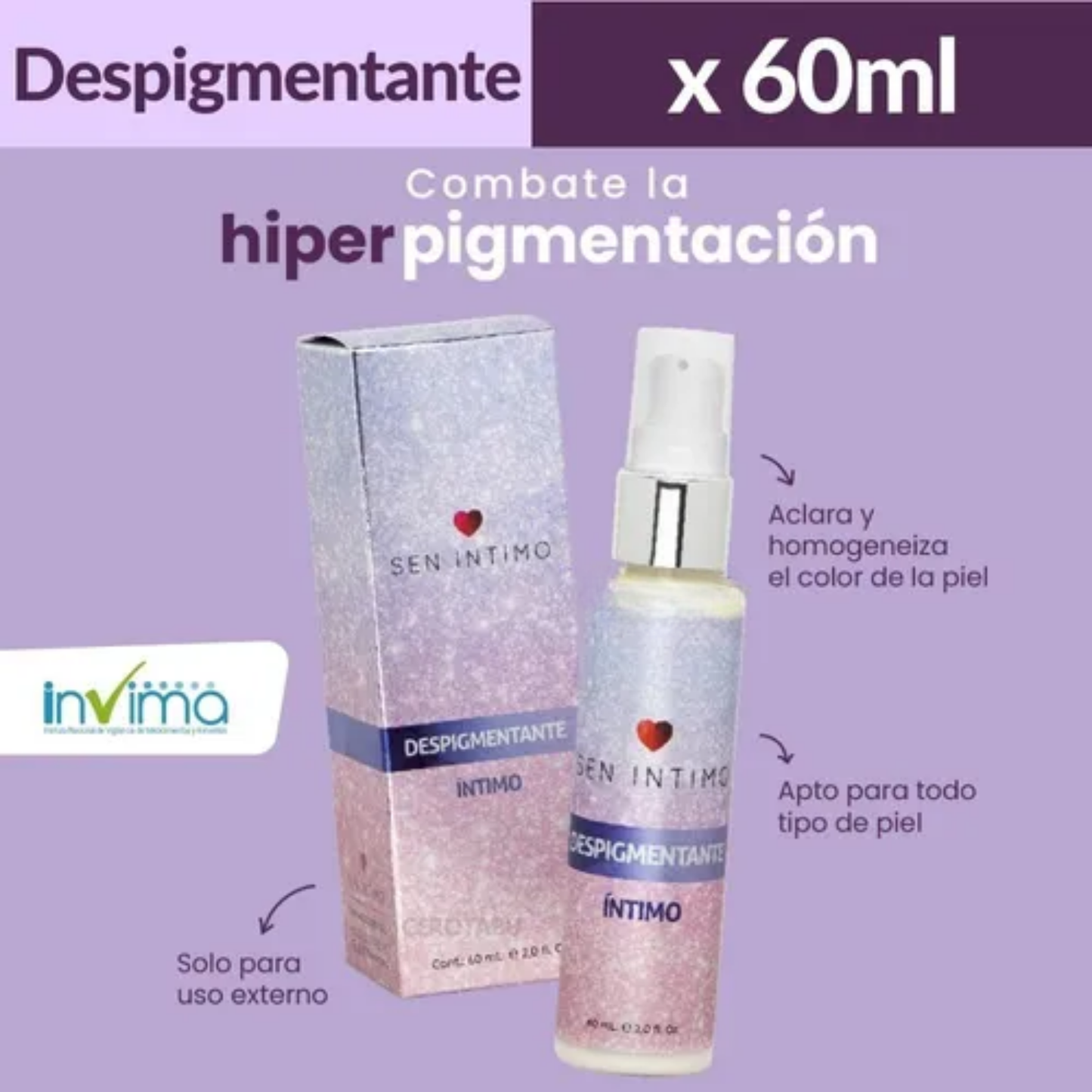 Despigmentante Íntimo Sen Intimo 60 ml