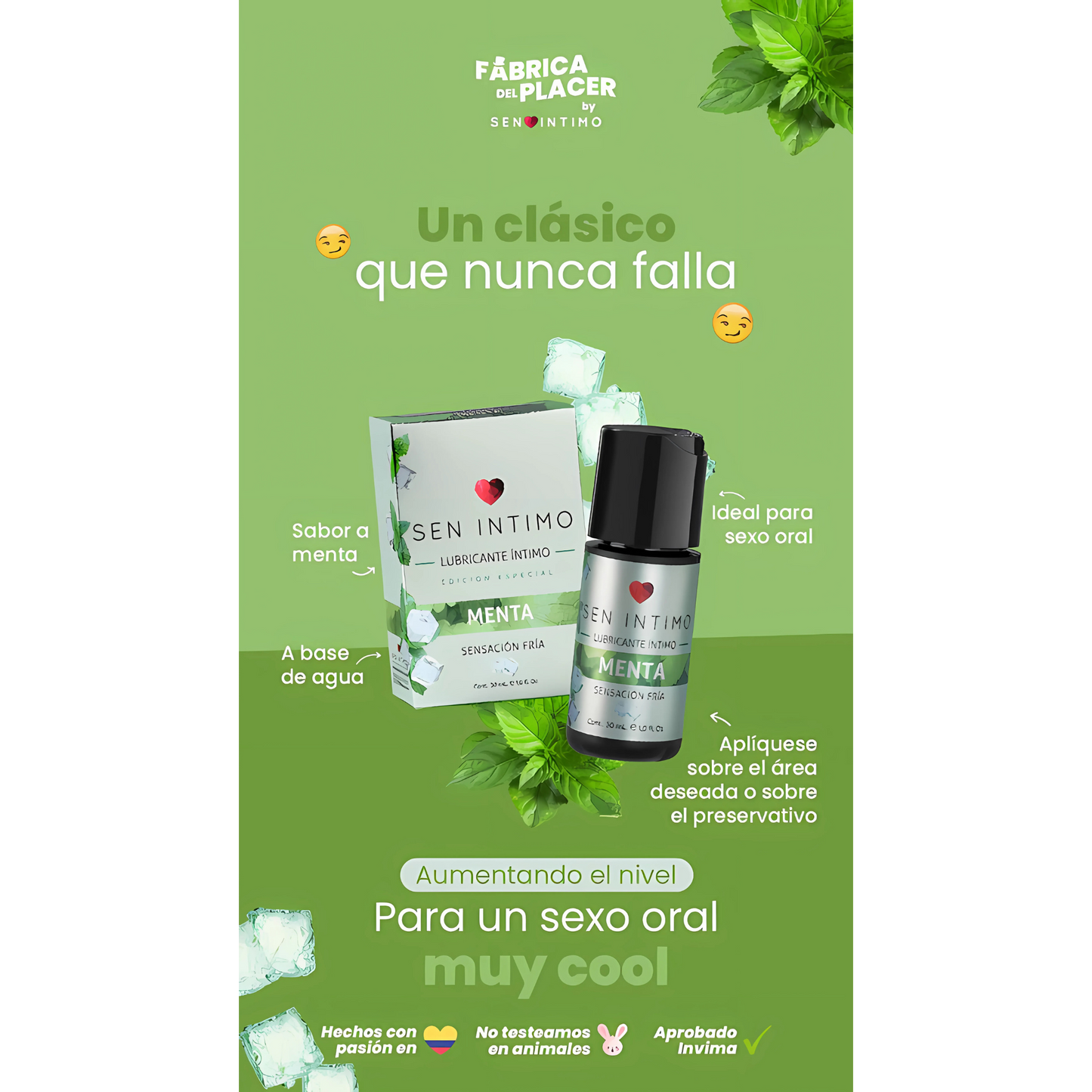 Lubricante Íntimo Menta Frío 30 ml