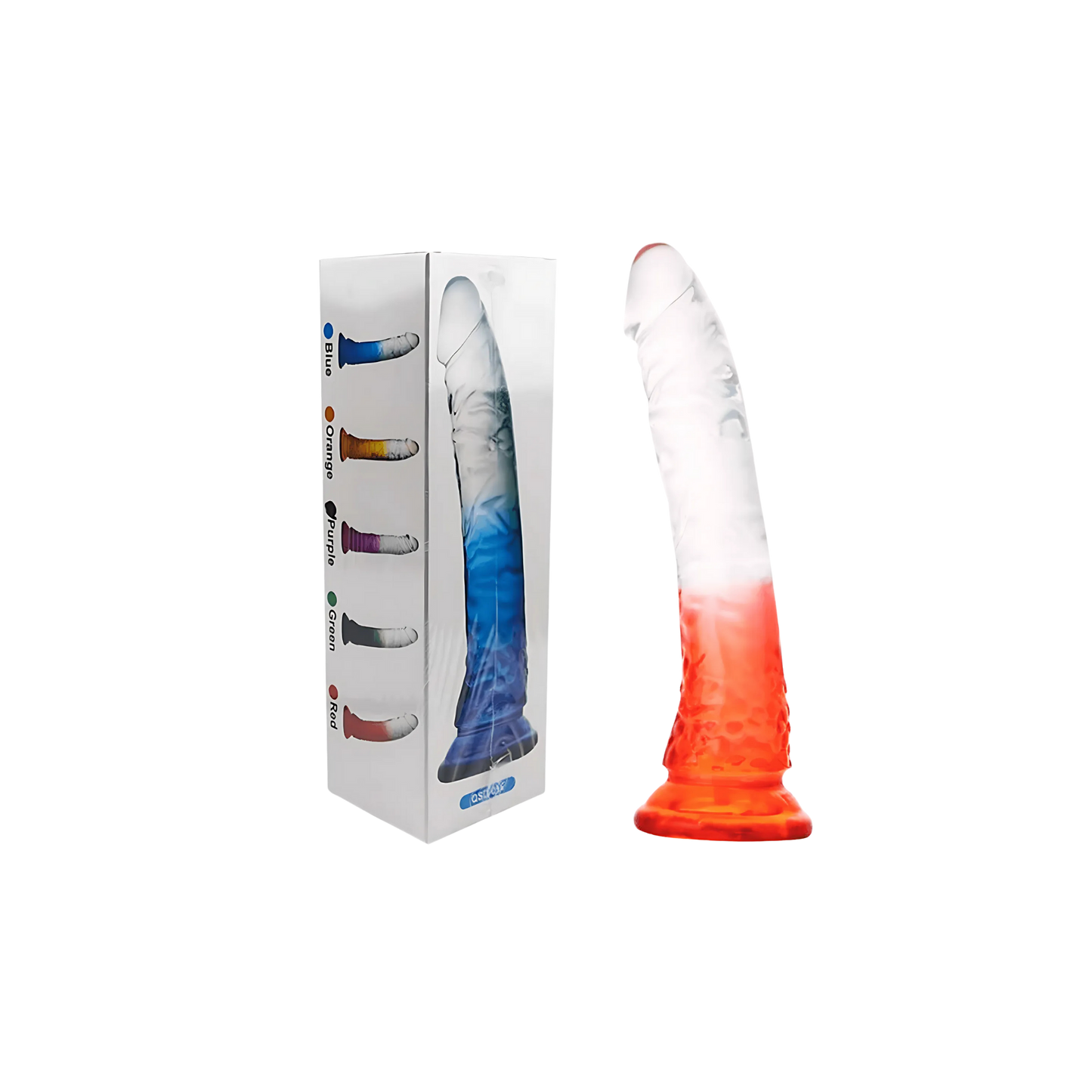 Dildo Transparente Degradé Sin Testículos