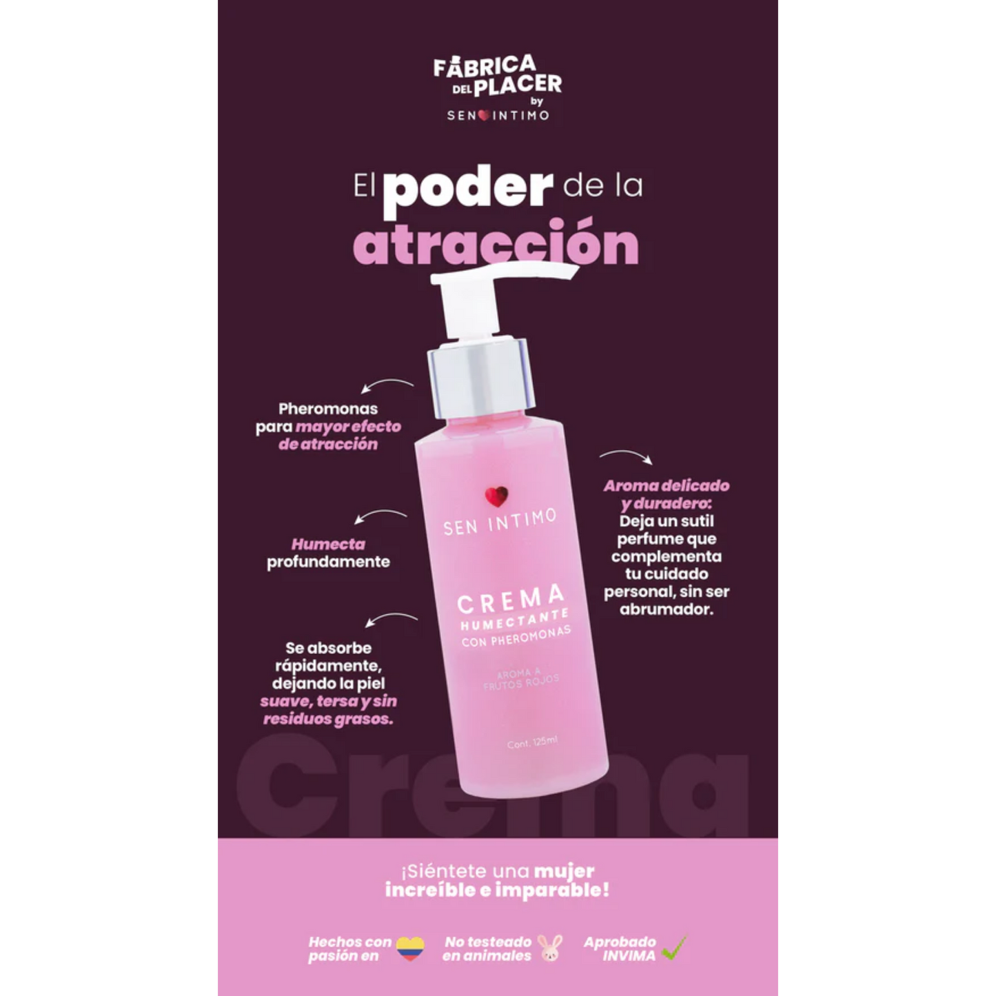 Crema Humectante Corporal con Pheromonas 125 ml