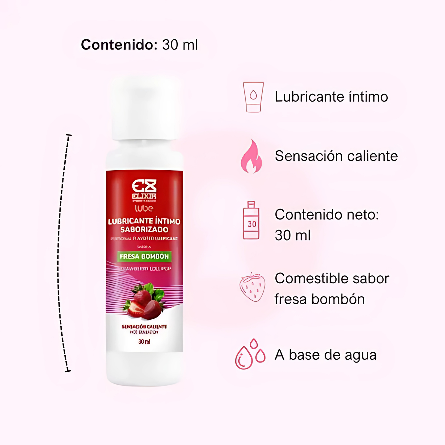 Lubricante Íntimo Elixir Fresa Bombón 30 ml