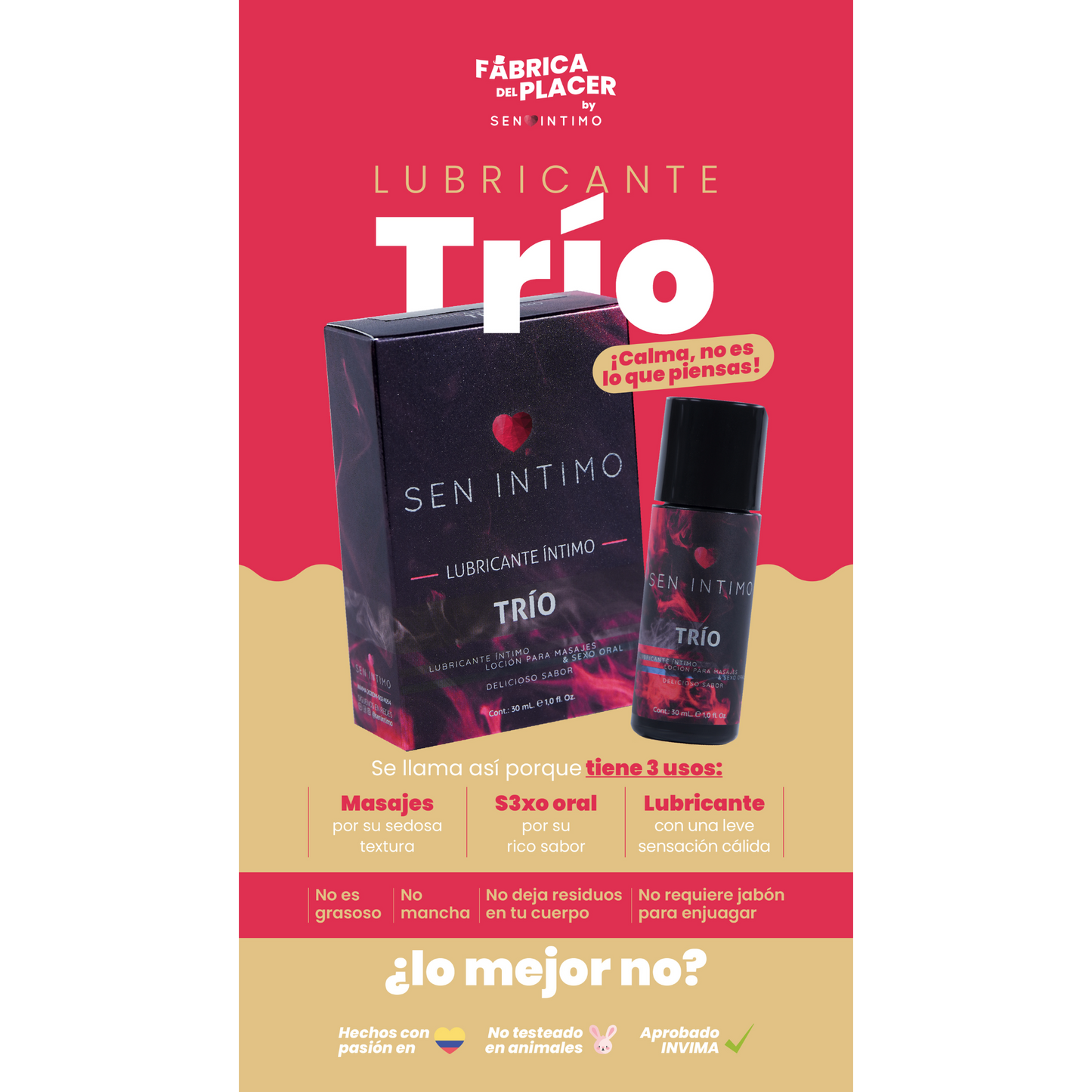 Lubricante Trio Placer Sen Íntimo 30 ml