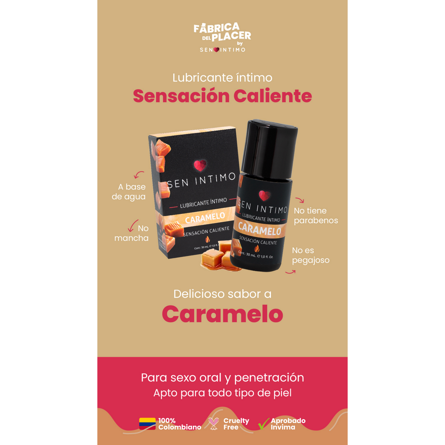 Lubricante Caliente Caramelo Sen Intimo 30 ml