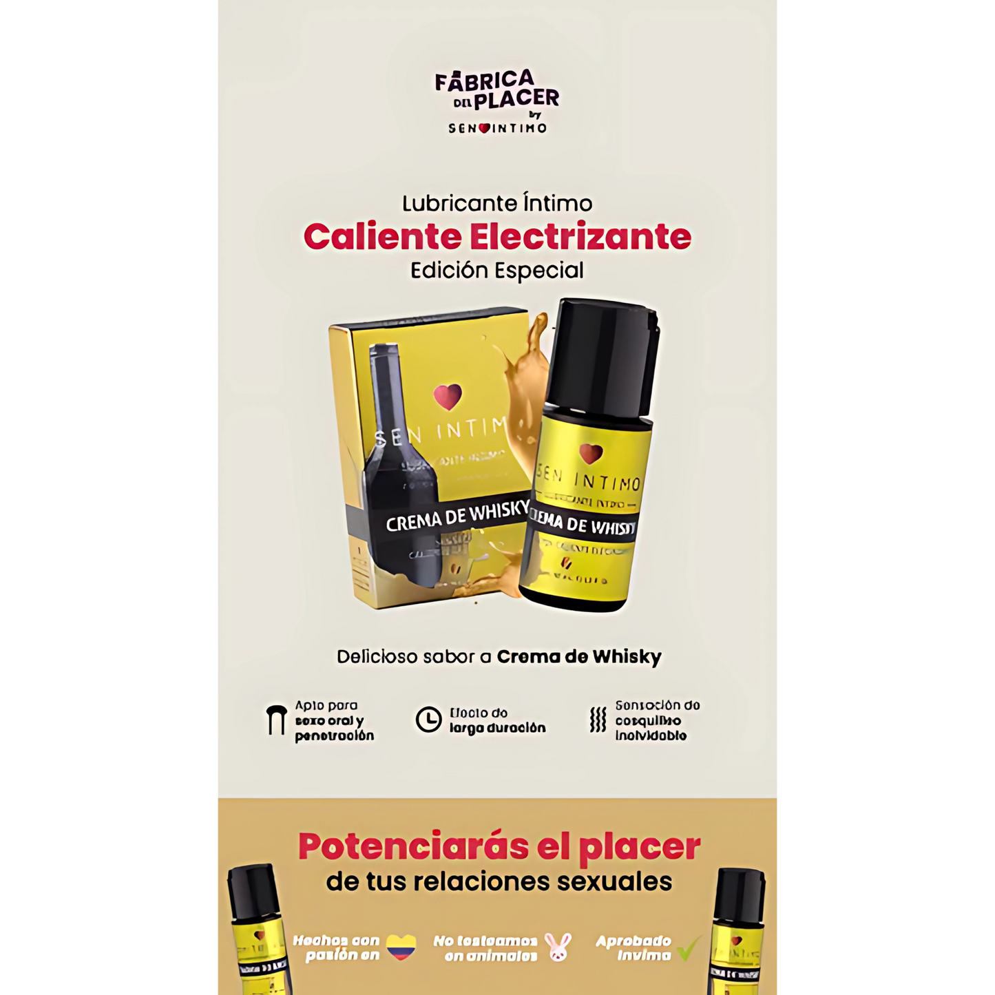 Lubricante Electrizante Crema de Whisky Sen Intimo 30 ml