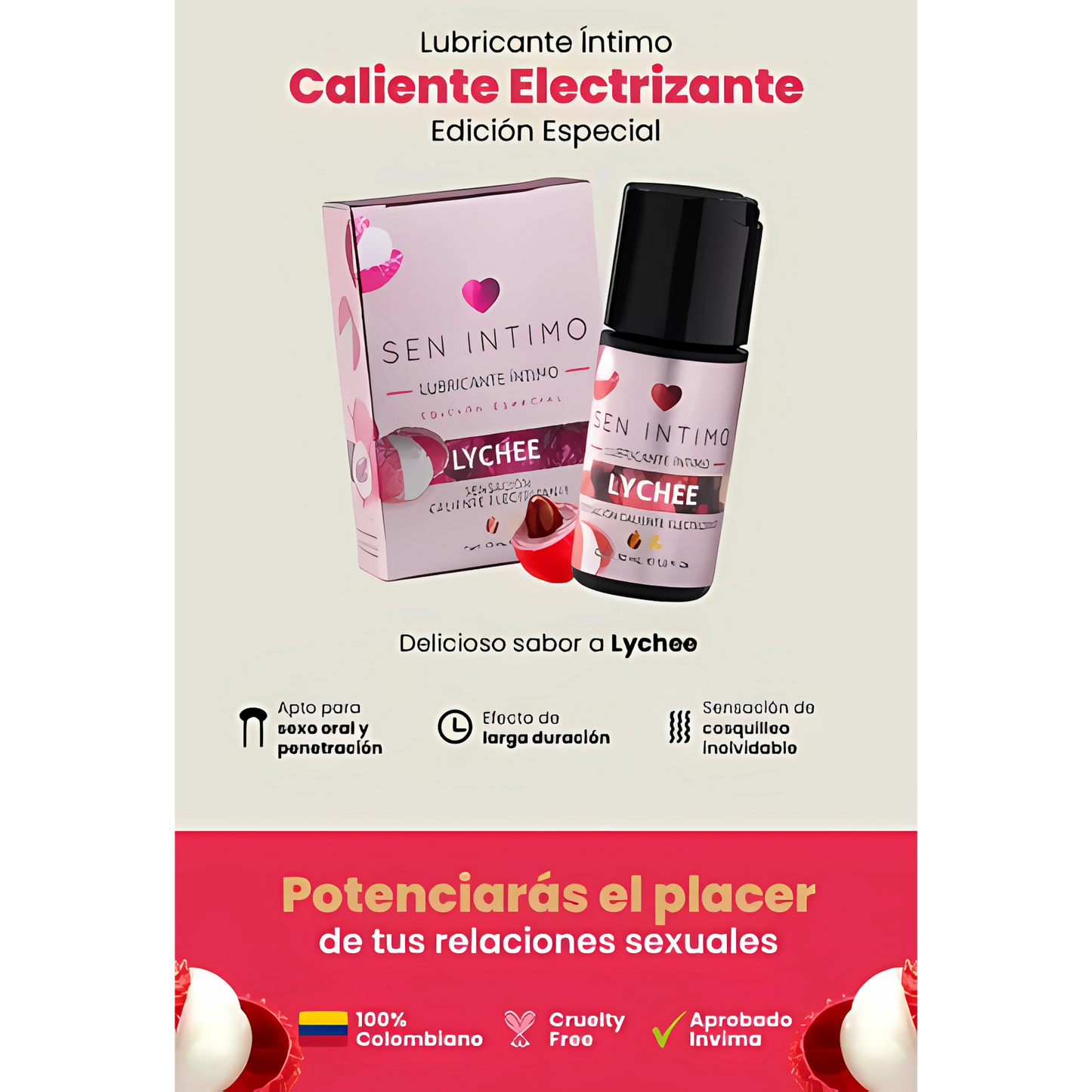 Lubricante Electrizante Lychee Sen Intimo 30 ml
