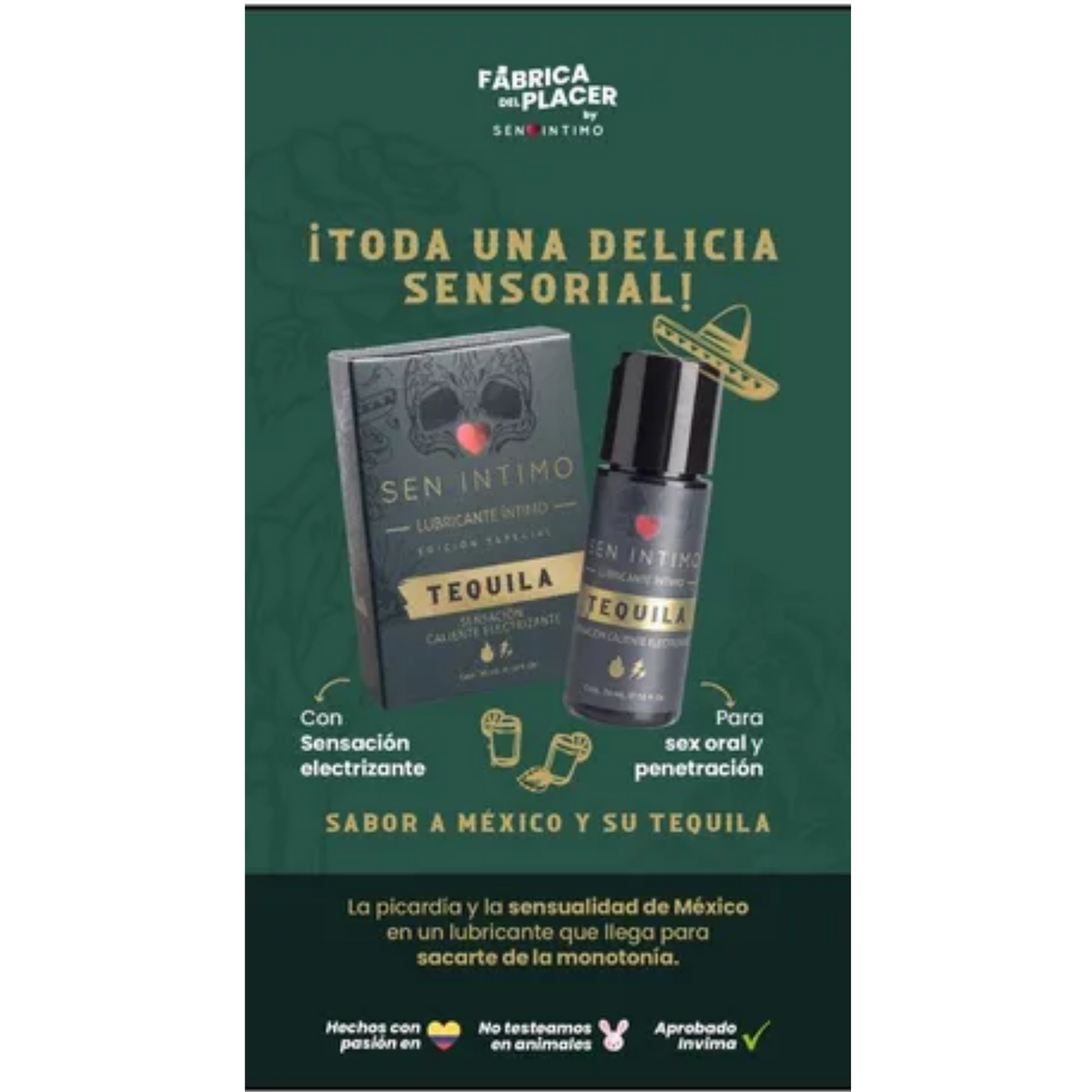Lubricante Electrizante Tequila Sen Intimo 30 ml