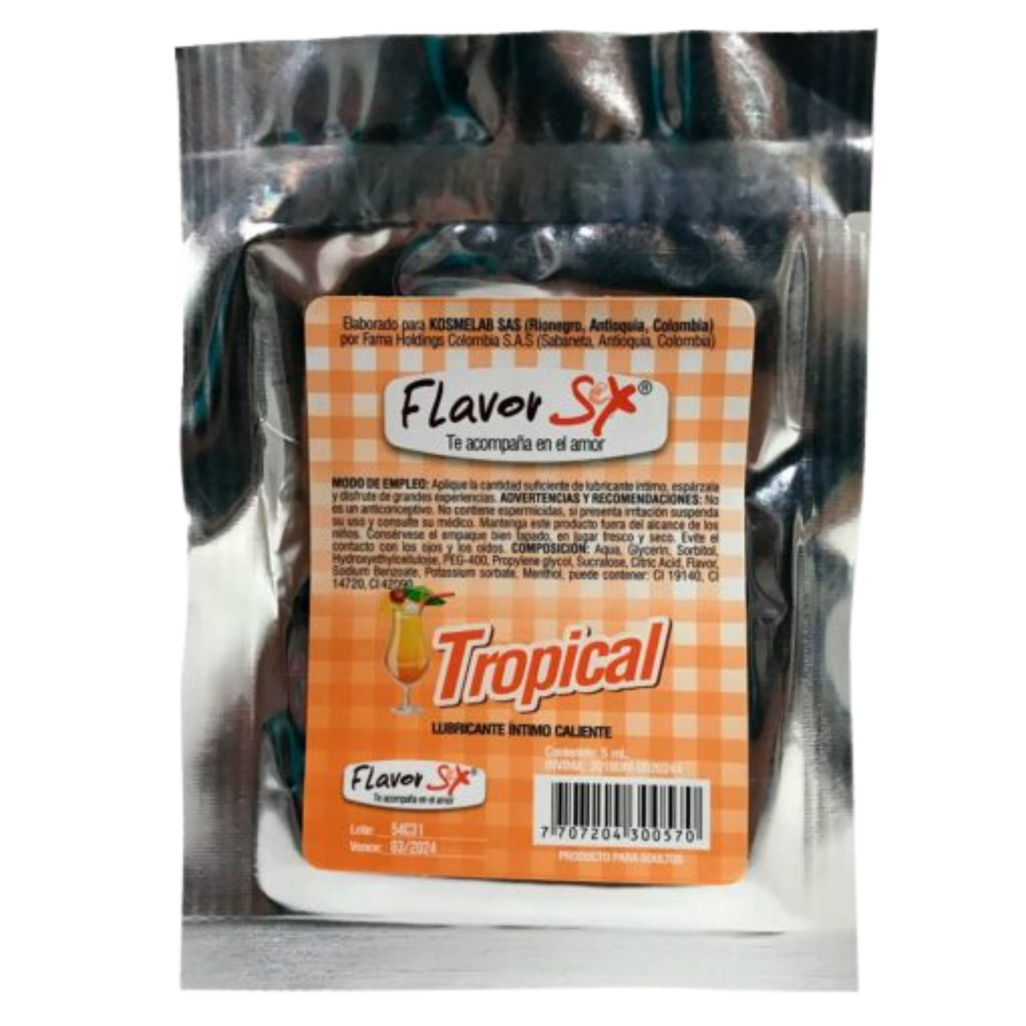 Lubricante Íntimo en Sachet Flavor 5 ml