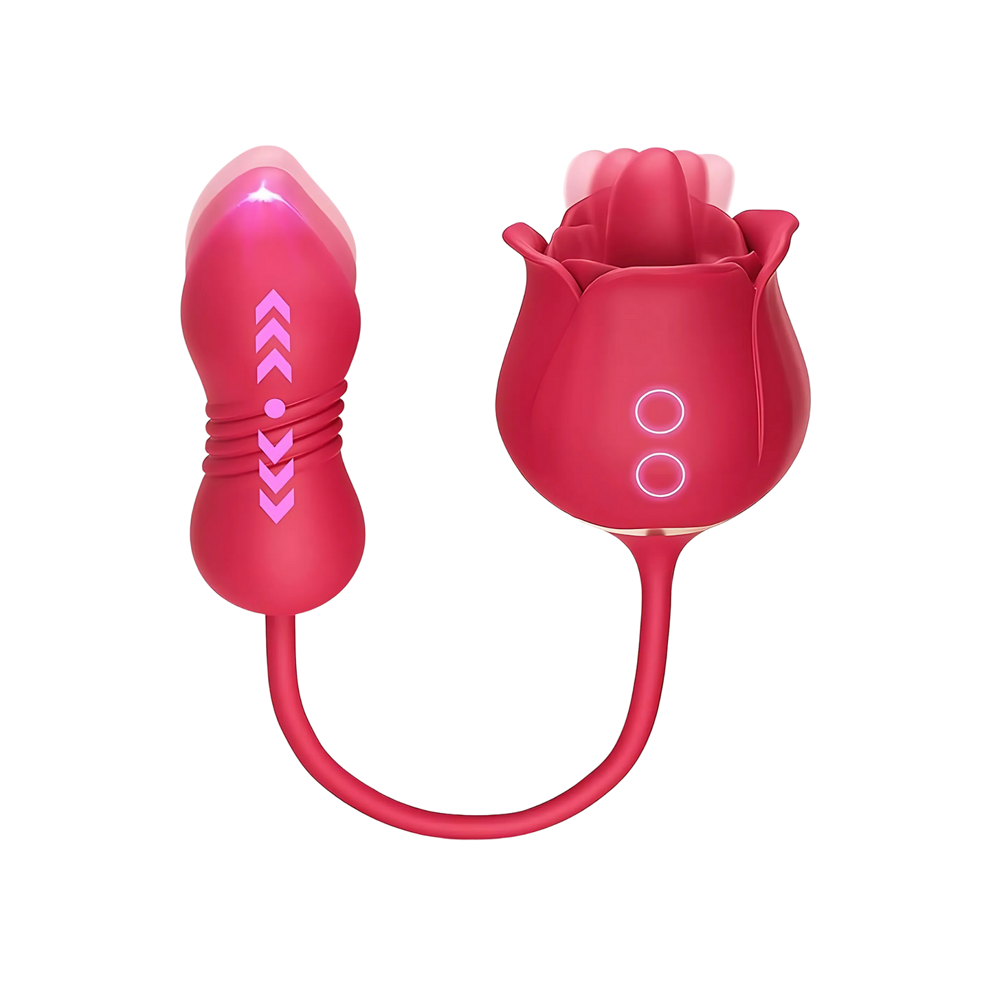 Estimulador Rosa 2 en 1 – Lengua Lamedora + Consolador Anal