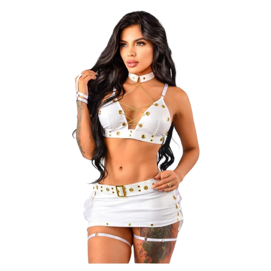 Conjunto Diosa Blanca de Oro