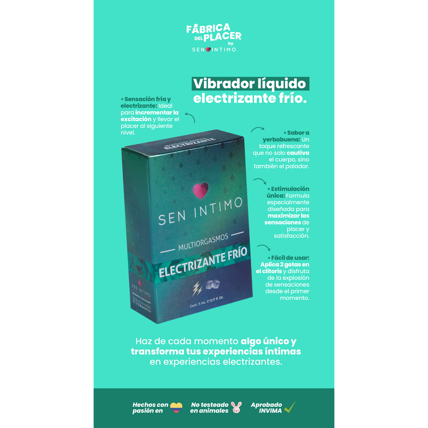 Multiorgasmos Electrizante Frío Sen Íntimo  5 ml