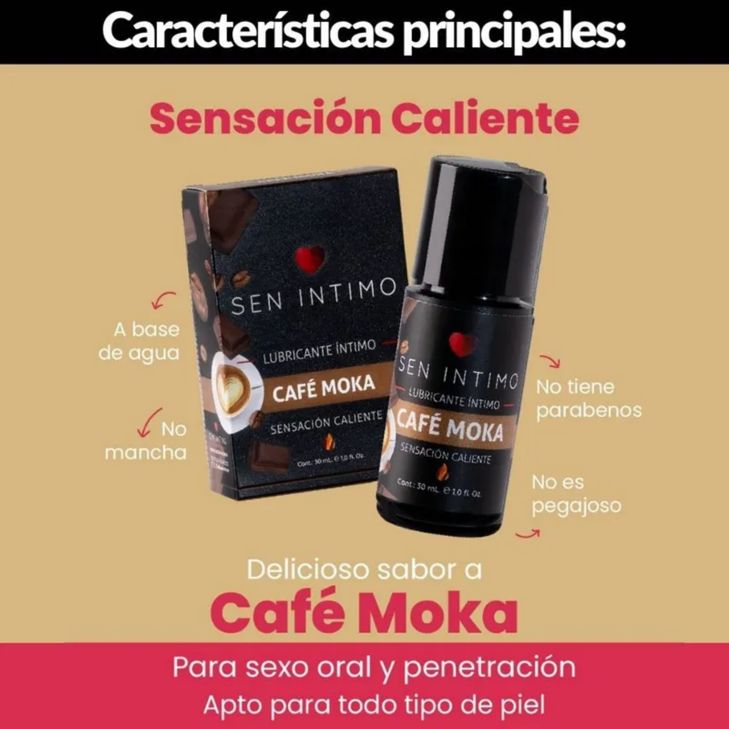 Lubricante Caliente Moka Sen Intimo 30 ml